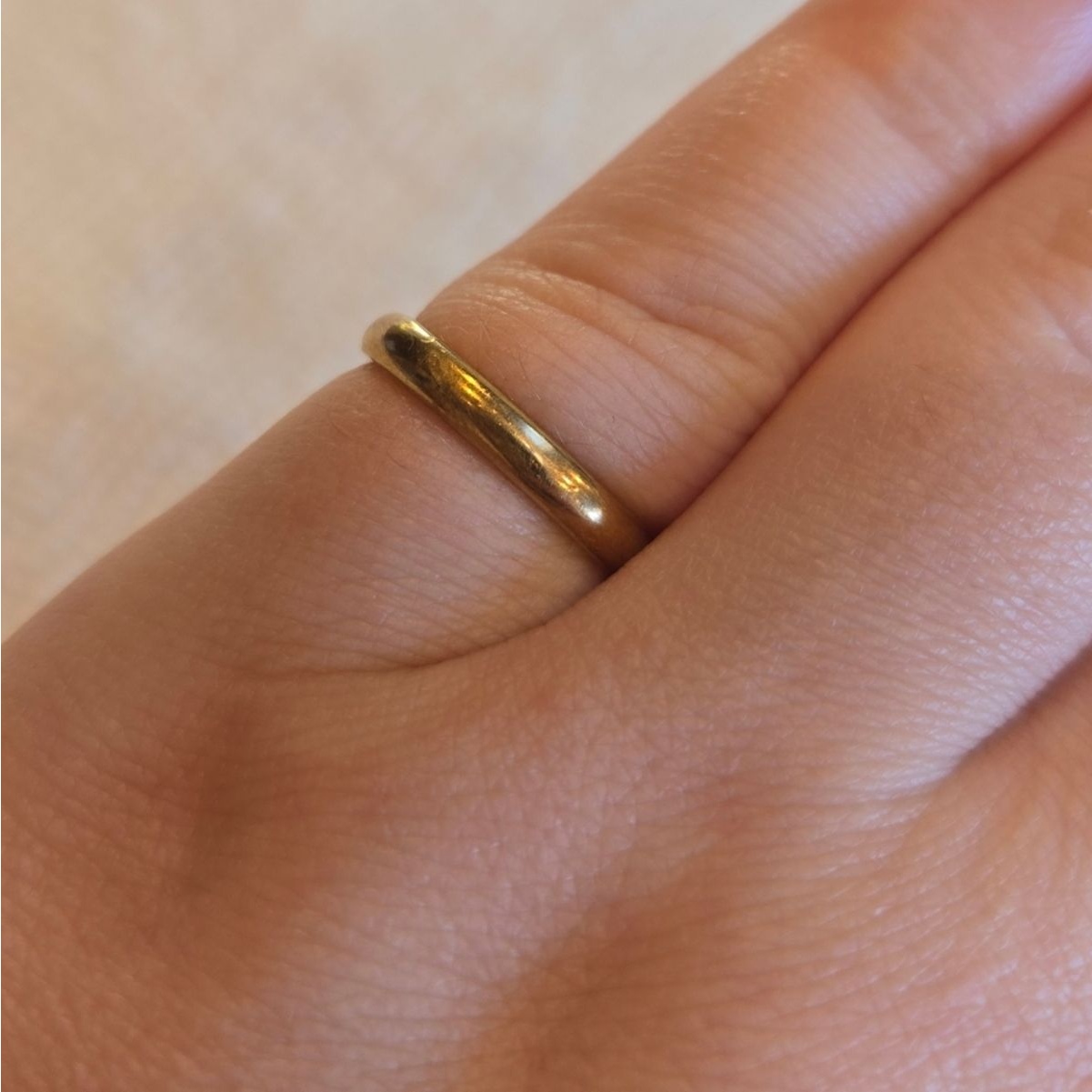 Vintage 14k Gold Band Ring- Square Shape Size 6
